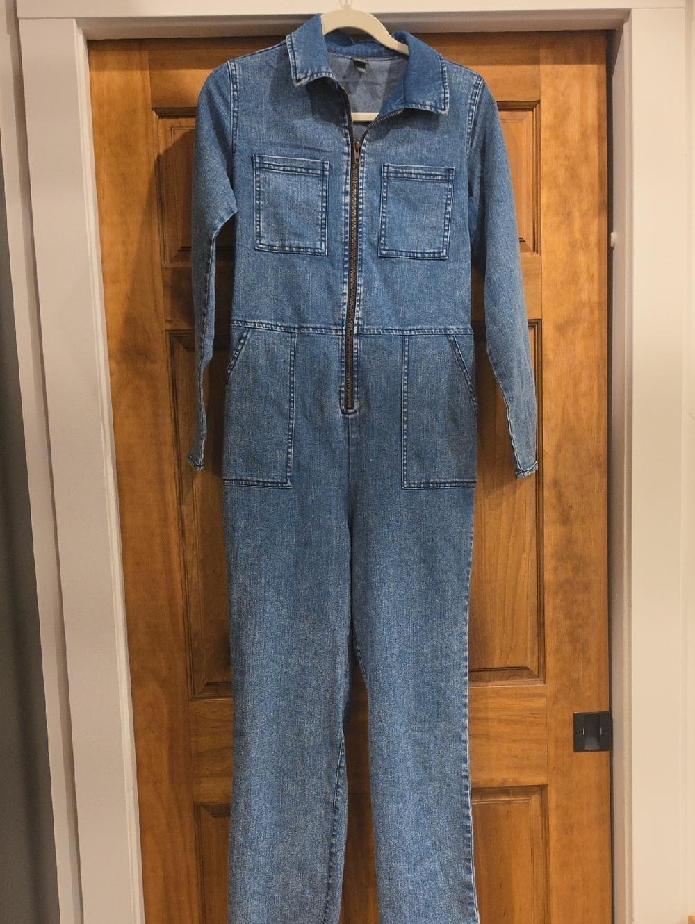wild fable Denim Zip-Front One-Piece in Blue